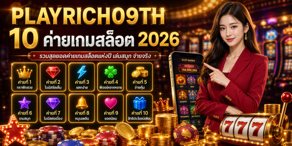 10 ค่ายเกมสล็อต cover PLAYRICH09TH 2026